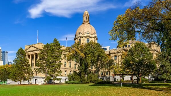 The Alberta Legislature Building in Edmonton, Alberta, photographed in September 2026