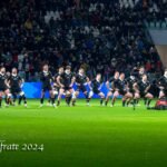 The All Blacks perform the haka before a Test match.