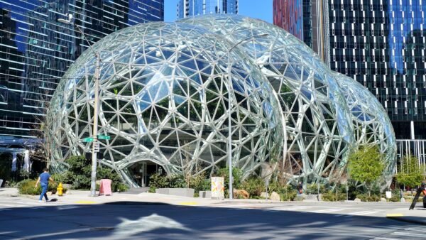 File photo: The Amazon Spheres at the company's headquarters campus in Seattle, Washington.
