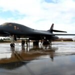 File photo: a U.S. Air Force B-1B Lancer parked on the tarmac at RAF Fairford, Gloucestershire, on 15 July 2025.