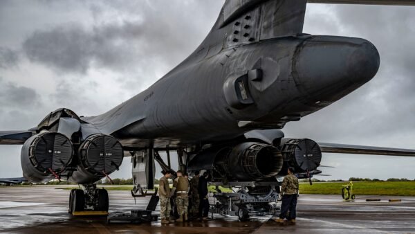 File photo: a U.S. Air Force B-1B Lancer on the tarmac at RAF Fairford, England.