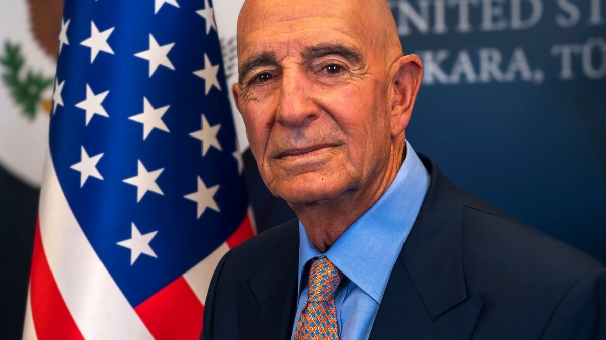 Official portrait of US Ambassador to Turkey Tom Barrack, who warned a US strike on Iran could come this weekend.