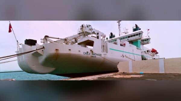 File photo: the cable-laying ship Cable Innovator.