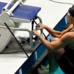 File photo: Claire Curzan prepares to start a 100-metre backstroke race at the 2023 Pac-12 Championships in Federal Way, Washington.