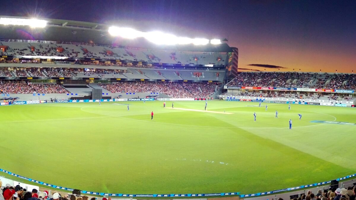File photo: Eden Park in Auckland under floodlights during a Twenty20 cricket match.