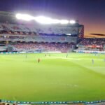 File photo: Eden Park in Auckland under floodlights during a Twenty20 cricket match.