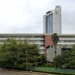 The Gandhi Wing and University of Nairobi Towers at the University of Nairobi main campus, seen across an empty road in Nairobi, Kenya. File photo, 2025.