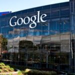 The Google logo on the glass facade of Google headquarters in Mountain View, California, in a file photograph from April 2014.