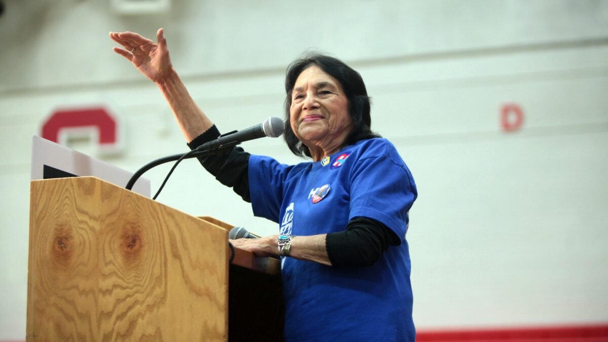 Dolores Huerta speaking at a campaign rally in Phoenix, Arizona, in March 2016.