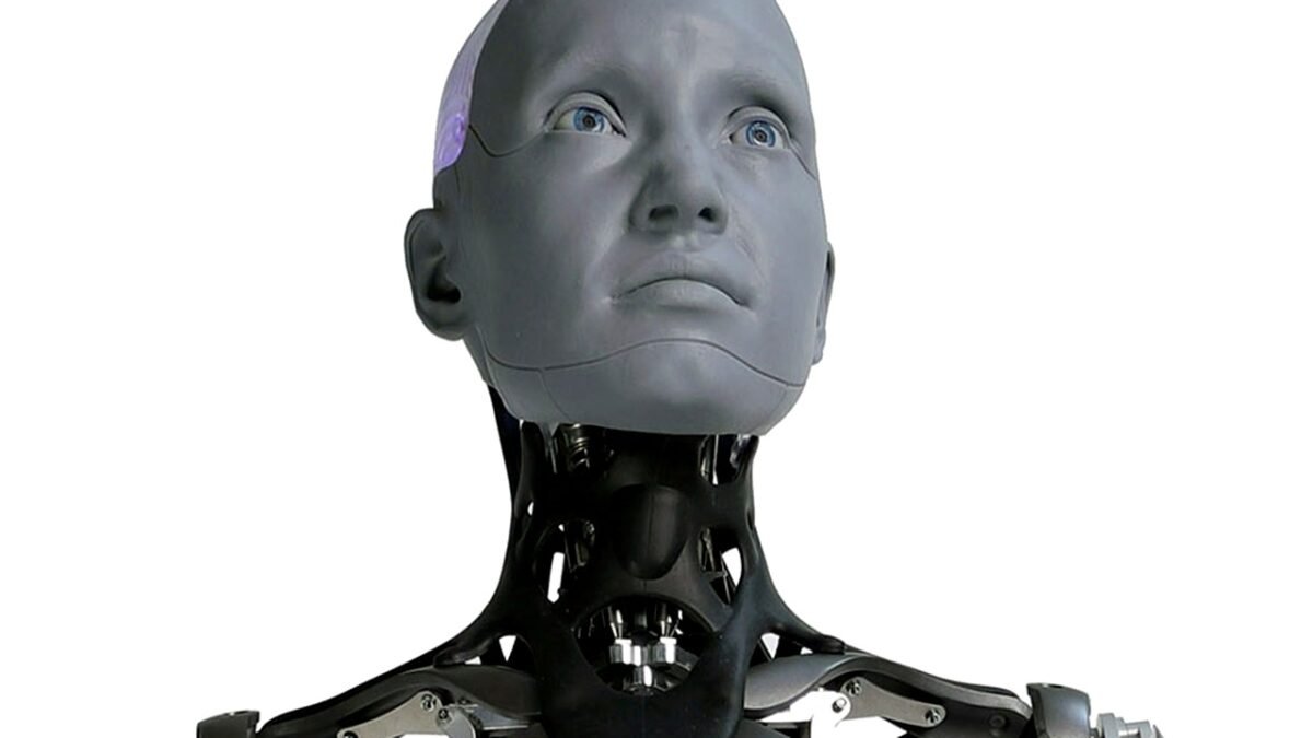 Ameca, a humanoid robot of the kind Intel's upcoming Razor Lake-AX chip is designed to power.