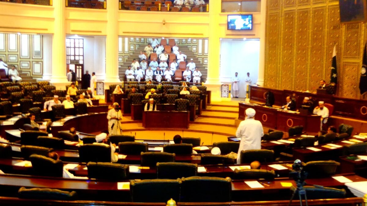 File photo: the chamber of the Khyber Pakhtunkhwa Provincial Assembly in Peshawar.
