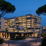 Agostino Gemelli University Hospital in Rome at dusk, where Pope Leo XIV underwent successful surgery to remove part of his right lung after a lung cancer diagnosis.