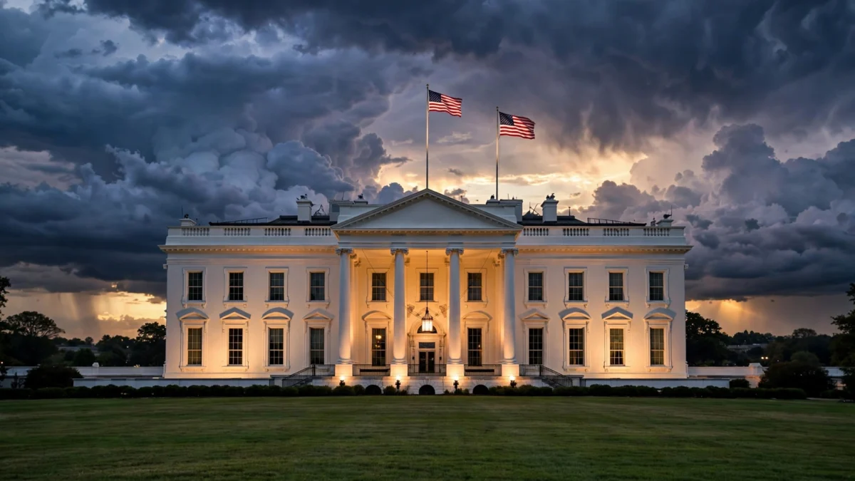 The White House lit up at dusk after President Trump announced the Fort Hood execution will not be livestreamed