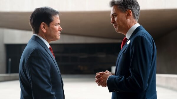 File photo (July 2026): Foreign Secretary Ed Miliband (right) in conversation at the ASEAN foreign ministers' meeting in Manila.