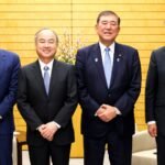 File photo: OpenAI CEO Sam Altman (left) and SoftBank Group CEO Masayoshi Son (second from left) at the Japanese Prime Minister's Residence in Tokyo, 3 February 2025.