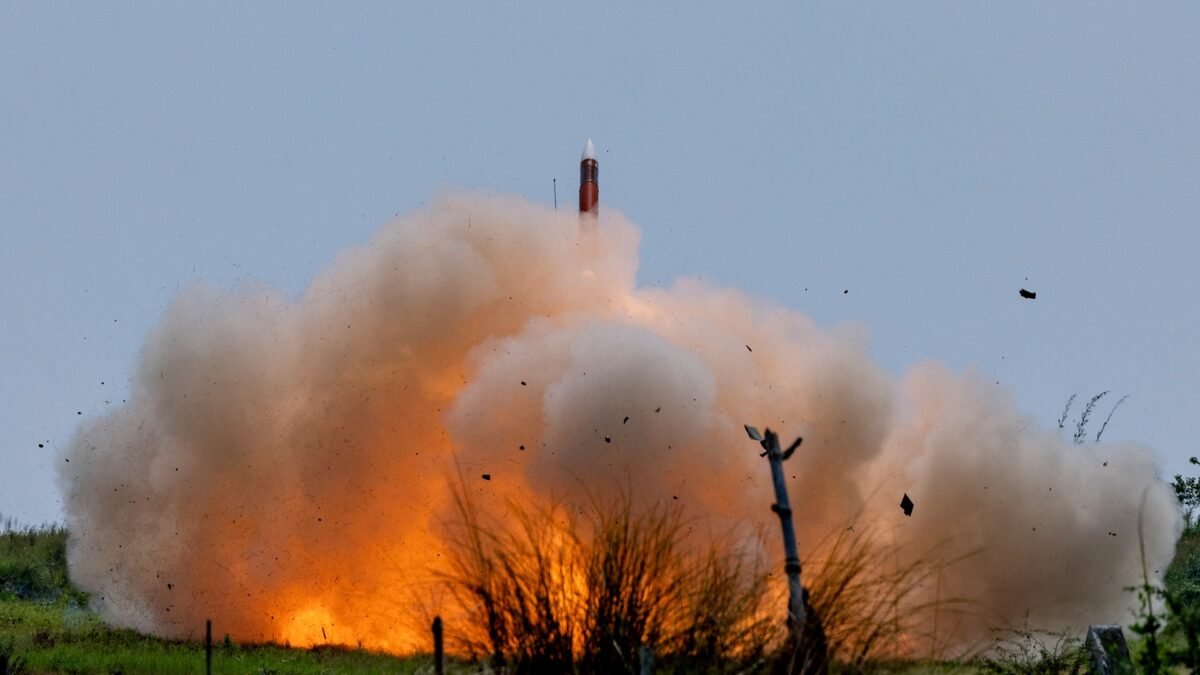 File photo: A US Army Patriot missile system fires during exercise Balikatan 23 in the Philippines, 25 April 2023.