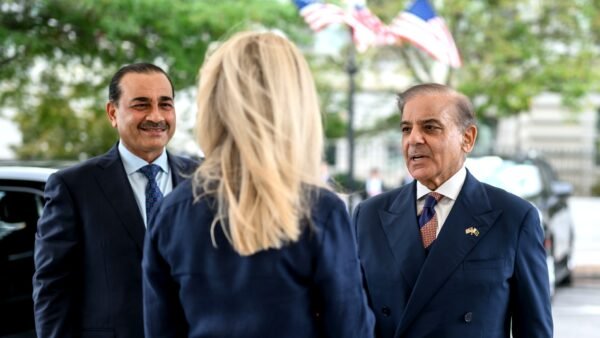 Pakistan Prime Minister Shehbaz Sharif (right) with Field Marshal Asim Munir at the White House in September 2025.