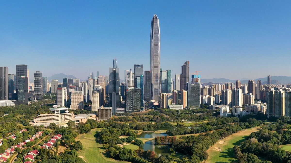 The Futian district skyline in Shenzhen, China, the city set to host the APEC summit in November.