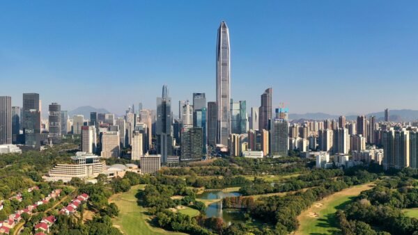 The Futian district skyline in Shenzhen, China, the city set to host the APEC summit in November.