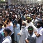 File photo: supporters of Tehreek-e-Labbaik Pakistan at a protest in Lahore.