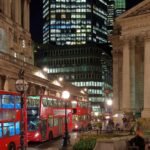 File photo: The Bank of England on Threadneedle Street in the City of London at night.